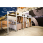 On demand, custom sized box production machine for low to medium productivity (>4boxes/min)